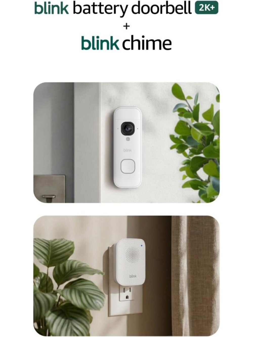 Wireless 2K Video Doorbell & Chime - Enhanced Audio, Smart Home Security, White